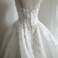White strapless embroidered fitted long ball gown/bridal dress R6817