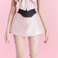 Black top pink bow A-line short skirt dress suit homecoming dress R4885