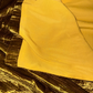 Gold fitted midi ball gown R6857