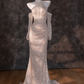 Pink Sequined Halter Neck Sleeveless Waist Slim Maxi Bridal Dress R5784
