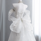 Ivory white strapless fitted waist slim fishtail long ball gown R8433