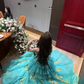 Lake blue one-shoulder fitted waist slim-fitting ball gown with a full skirt R8685