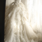 Ivory white strapless, fitted waist, full skirt, long ball gown, bridal dress R6777