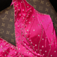 Rose pink halter-neck cinched waist short ball gown R6977