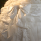 White strapless, fitted waist, elegantly embellished long ball gown/bridal dress R7270