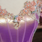 Purple-red off-the-shoulder fitted satin long ball gown, bridal dress R8288