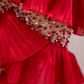 Red strapless fitted long ball gown/bridal dress R8894