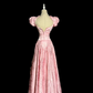 Light pink off-the-shoulder fitted waist slim-fitting ball gown with a full skirt R8107