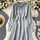 Sweater A line long sleeve sweater dress     S4674