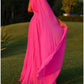 A-Line Evening Gown Elegant Dress Formal Sweep / Brush Train Sleeveless One Shoulder Chiffon with Pleats Ruched     S4952