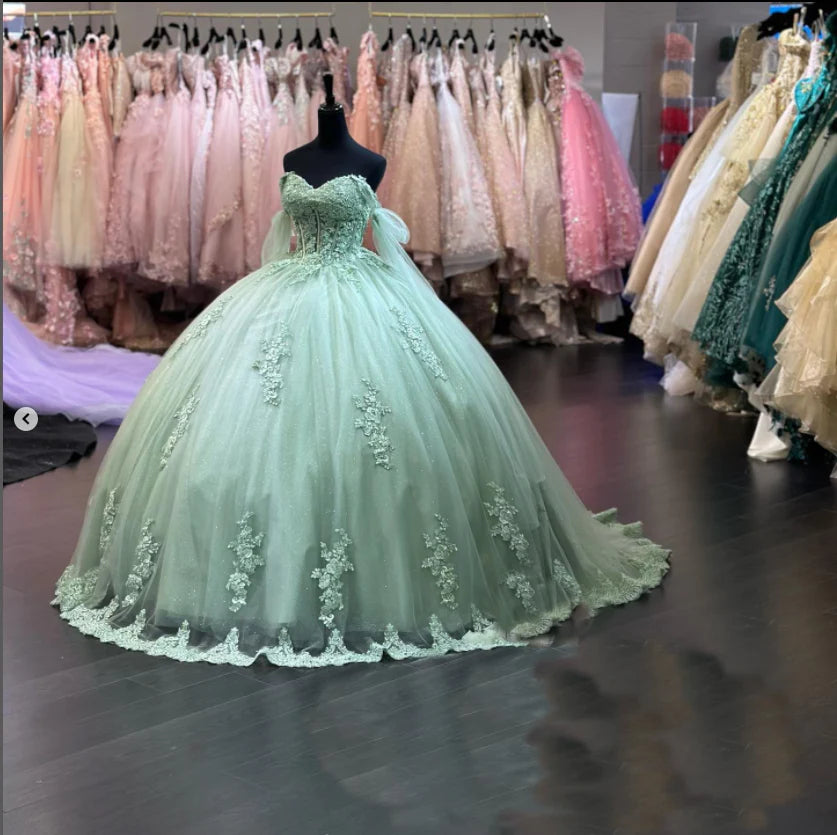 Princess Quinceanera Dresses Lace Off-Shoulder Sweet 16 Birthday Party Dress   S4777