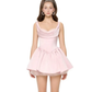 Pink halter neckline slim waist elegant princess skirt homecoming dress R4761