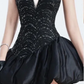 Black tube top sequined waist slim fit sexy bud skirt short skirt homecoming dress R4558