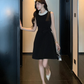 French black sweet bow sleeveless Chanel style dress R4069