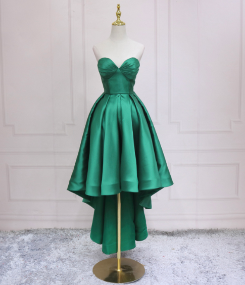 Minimalist Green Homecoming Dress , Silky Satin Corset Mini Evening Dress RS1445