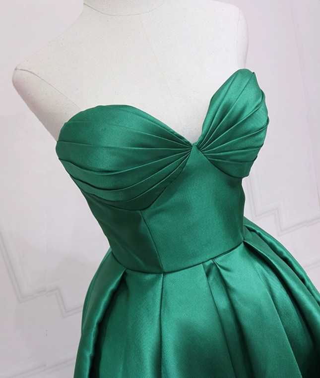 Minimalist Green Homecoming Dress , Silky Satin Corset Mini Evening Dress RS1445
