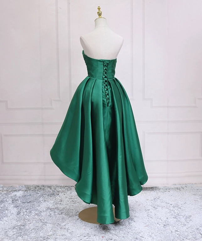 Minimalist Green Homecoming Dress , Silky Satin Corset Mini Evening Dress RS1445