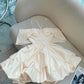 Champagne satin one-shoulder slim-waist princess dress homecoming dress R4357