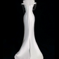 Elegant White Mermaid Bateau with Beading Long Wedding Dress RS134