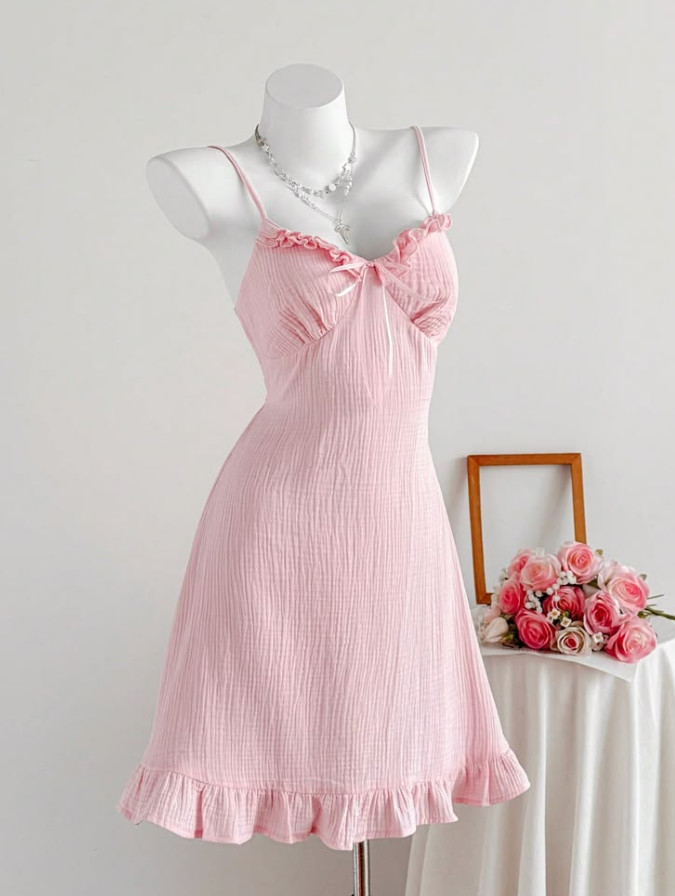 Gentle Pink Homecoming Dress , Spaghetti Straps Hazy Corset Short Prom Dress Summer Dress RS1575