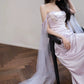Lilac Elegant Evening Gowns Off Shoulder Long Prom Dress     S7218