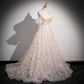 Dreamy Champagne Prom Gown , Applique Glitter Sequins Corset Maxi Birthday Dress RS1582