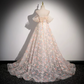 Dreamy Champagne Prom Gown , Applique Glitter Sequins Corset Maxi Birthday Dress RS1582
