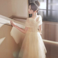 Sparkly Ivory Prom Gown , Beaded Embroidered Tulle Corset Maxi Evening Dress RS1584
