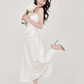 Minimalist White A-Line Strapless Long Women Dress with Bow-knot Evening Dress Professional Dress RS136