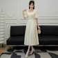 Gentle White Prom Gown , Silky Minimalist Corset Maxi Evening Dress RS1587