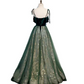 Gorgeous Bud Green Prom Gown , Tulle Embroidered Dreamy Corset Maxi Evening Dress RS1589