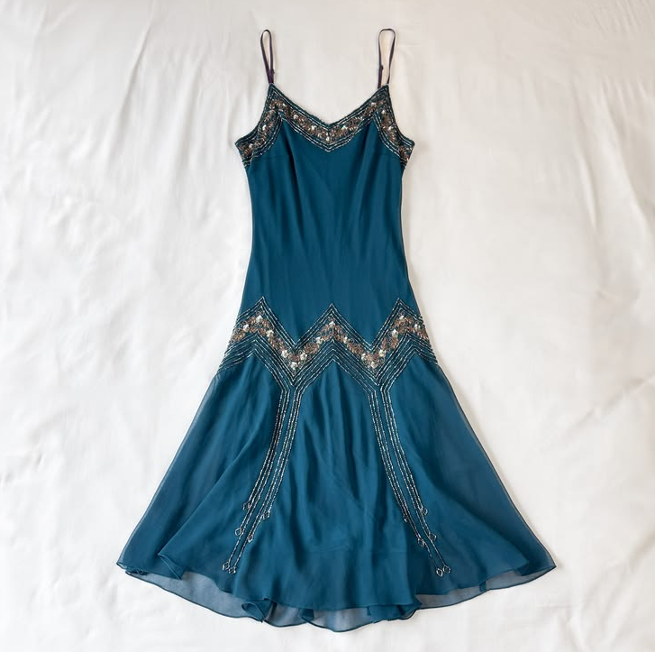 Resort Navy Homecoming Dress , Flowy Chiffon Sequins Short Prom Dress Summer Dress RS1606