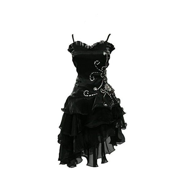 Black Elegant Homecoming Dress , Frilled Beaded Corset Short Prom Dress RS1607