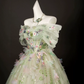 Fresh Soft Green Prom Gown , Floral Tulle Romantic Corset Maxi Evening Dress Celebrity Dress RS1612