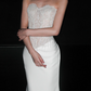 Elegant Mermaid Long Wedding Dress Embroidery White Strapless Bridal Dress RS138