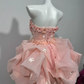 Dreamy Pink Homecoming Dress , Tulle Floral Decor Romantic Corset Short Prom Dress RS1620