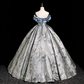 Sliver Gorgeous Prom Gown , Silky Satin Applique Maxi Quinceanera Dress Evening Dress RS1642