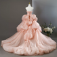 Pink Dreamy Prom Gown , Tulle Applique Puffy Maxi Quinceanera Dress Birthday Dress RS1643