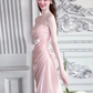 Gentle Pink Mermaid Strapless Wedding Dress RS141
