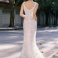Fresh White Mermaid Square Wedding Dress with Lace Embroidery RS142