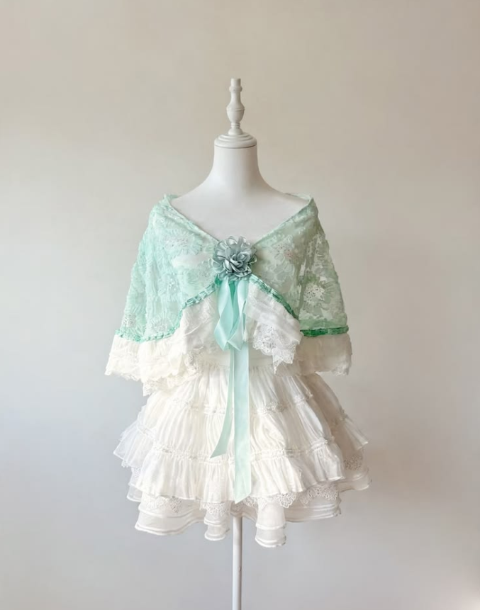 Charming White Homecoming Dress ,Lace Shawl Tiered Corset Short Prom Dress RS1667