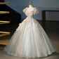 Sparkly Sequins Prom Gown , Puffy 3D Floral Corset Maxi Evening Dress Birthday Dress RS1652