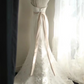 White halter-neck fitted bodycon fishtail long ball gown R6739