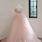 Light pink strapless fitted waist slim-fitting ball gown/bridal dress R8530
