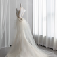 Off-white halter neck fitted waist slim fishtail long ball gown R8434