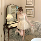 White tube top lace waist slim fit sexy puffy big skirt short skirt homecoming dress R4235