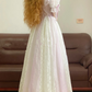 Light Purple Ruffled-Collar Waist-Cinched Long-Length Elegant Ball Gown, Bridal Gown R7332