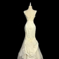 Off-white halter-neck fitted bodycon sexy ball gown R8108
