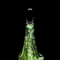 Green halter neck, fitted waist, revealing hips, sexy long ball gown R6659