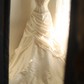 Ivory white strapless fitted long ball gown, bridal dress R6818
